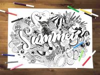 Раскраска-плакат «Summer» , купить в СПб — предпросмотр
