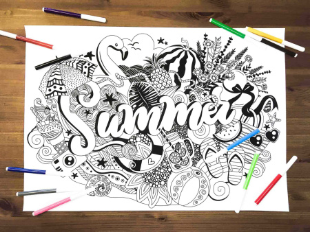 Раскраска-плакат «Summer» , купить в СПб