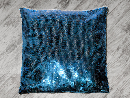 Подушка голубая 40х40см (пайетки), купить в СПб