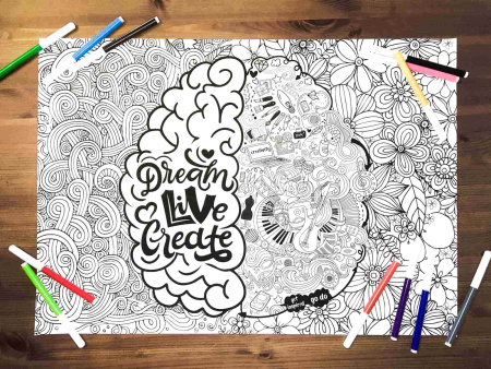 Раскраска-плакат «Dream Live Create» , купить в СПб