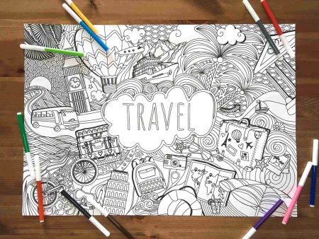 Раскраска-плакат «Travel» , купить в СПб